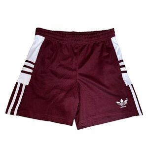 Adidas Originals Trefoil Shorts Mens Large Burgundy 3 Stripe Athletic Mesh